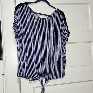 Navy and White short sleeve top